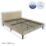 Bett 140x200 und 160x200 cm, Polsterbett mit Lattenrost, Bettgestell 140x200 & 160x200 cm, Doppelbett mit weichem Cord & Samt bezug und gepolstertem Kopfteil, robustes Gestell, hoher Liegekomfort