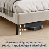 Bett 140x200 und 160x200 cm, Polsterbett mit Lattenrost, Bettgestell 140x200 & 160x200 cm, Doppelbett mit weichem Cord & Samt bezug und gepolstertem Kopfteil, robustes Gestell, hoher Liegekomfort