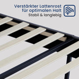 Bett 140x200 und 160x200 cm, Polsterbett mit Lattenrost, Bettgestell 140x200 & 160x200 cm, Doppelbett mit weichem Cord & Samt bezug und gepolstertem Kopfteil, robustes Gestell, hoher Liegekomfort