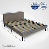 Bett 140x200 und 160x200 cm, Polsterbett mit Lattenrost, Bettgestell 140x200 & 160x200 cm, Doppelbett mit weichem Cord & Samt bezug und gepolstertem Kopfteil, robustes Gestell, hoher Liegekomfort