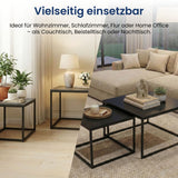Couchtisch Klein 2er Set aus Holz, Wohnzimmertisch Modern, Beistelltisch Set 2 in 1 mit Metallgestell für Wohnzimmer Büro Beistelltisch Loft Design TWIN, kratzfeste Oberfläche