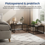 Couchtisch Klein 2er Set aus Holz, Wohnzimmertisch Modern, Beistelltisch Set 2 in 1 mit Metallgestell für Wohnzimmer Büro Beistelltisch Loft Design TWIN, kratzfeste Oberfläche