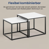 Couchtisch Klein 2er Set aus Holz, Wohnzimmertisch Modern, Beistelltisch Set 2 in 1 mit Metallgestell für Wohnzimmer Büro Beistelltisch Loft Design TWIN, kratzfeste Oberfläche
