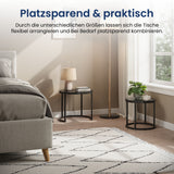 Couchtisch Klein 2er Set aus Holz, Wohnzimmertisch Modern, Beistelltisch Set 2 in 1 mit Metallgestell für Wohnzimmer Büro Beistelltisch Loft Design TWIN, kratzfeste Oberfläche