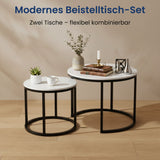 Couchtisch Klein 2er Set aus Holz, Wohnzimmertisch Modern, Beistelltisch Set 2 in 1 mit Metallgestell für Wohnzimmer Büro Beistelltisch Loft Design TWIN, kratzfeste Oberfläche