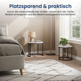 Couchtisch Klein 2er Set aus Holz, Wohnzimmertisch Modern, Beistelltisch Set 2 in 1 mit Metallgestell für Wohnzimmer Büro Beistelltisch Loft Design TWIN, kratzfeste Oberfläche