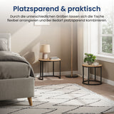 Couchtisch Klein 2er Set aus Holz, Wohnzimmertisch Modern, Beistelltisch Set 2 in 1 mit Metallgestell für Wohnzimmer Büro Beistelltisch Loft Design TWIN, kratzfeste Oberfläche