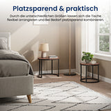 Couchtisch Klein 2er Set aus Holz, Wohnzimmertisch Modern, Beistelltisch Set 2 in 1 mit Metallgestell für Wohnzimmer Büro Beistelltisch Loft Design TWIN, kratzfeste Oberfläche