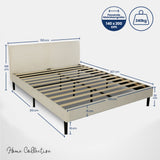 Bett 140x200 und 160x200 cm, Polsterbett mit Lattenrost, Bettgestell 140x200 & 160x200 cm, Doppelbett mit weichem Cord & Samt bezug und gepolstertem Kopfteil, robustes Gestell, hoher Liegekomfort