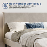 Bett 140x200 und 160x200 cm, Polsterbett mit Lattenrost, Bettgestell 140x200 & 160x200 cm, Doppelbett mit weichem Cord & Samt bezug und gepolstertem Kopfteil, robustes Gestell, hoher Liegekomfort