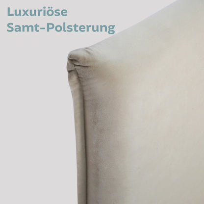 Bett 140x200 und 160x200 cm, Polsterbett mit Lattenrost, Bettgestell 140x200 & 160x200 cm, Doppelbett mit weichem Cord & Samt bezug und gepolstertem Kopfteil, robustes Gestell, hoher Liegekomfort