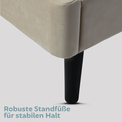 Bett 140x200 und 160x200 cm, Polsterbett mit Lattenrost, Bettgestell 140x200 & 160x200 cm, Doppelbett mit weichem Cord & Samt bezug und gepolstertem Kopfteil, robustes Gestell, hoher Liegekomfort