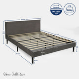 Bett 140x200 und 160x200 cm, Polsterbett mit Lattenrost, Bettgestell 140x200 & 160x200 cm, Doppelbett mit weichem Cord & Samt bezug und gepolstertem Kopfteil, robustes Gestell, hoher Liegekomfort