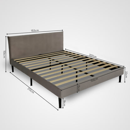 Bett 140x200 und 160x200 cm, Polsterbett mit Lattenrost, Bettgestell 140x200 & 160x200 cm, Doppelbett mit weichem Cord & Samt bezug und gepolstertem Kopfteil, robustes Gestell, hoher Liegekomfort