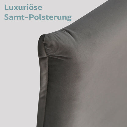 Bett 140x200 und 160x200 cm, Polsterbett mit Lattenrost, Bettgestell 140x200 & 160x200 cm, Doppelbett mit weichem Cord & Samt bezug und gepolstertem Kopfteil, robustes Gestell, hoher Liegekomfort