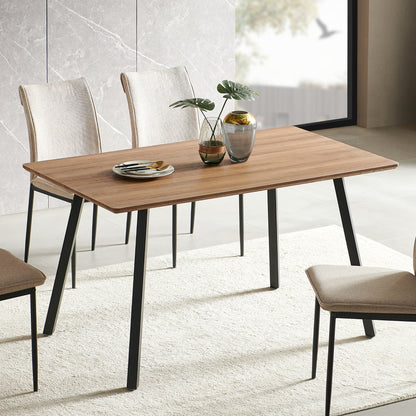 Esstisch Tisch Küchentisch Esszimmertisch | Moderner Esstisch Holz mit schwarzen Metallbeinen & strapazierfähiger Oberfläche, für 4–6 Personen | 140x80x74 cm (LxBxH) | Eiche Dunkel & Eiche Hell