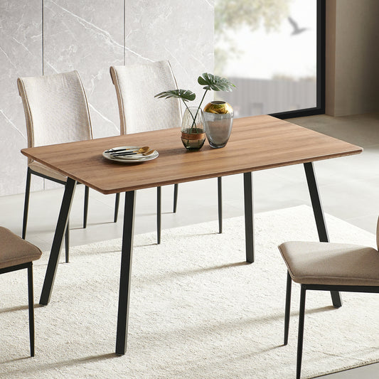 Esstisch Tisch Küchentisch Esszimmertisch | Moderner Esstisch Holz mit schwarzen Metallbeinen & strapazierfähiger Oberfläche, für 4–6 Personen | 140x80x74 cm (LxBxH) | Eiche Dunkel & Eiche Hell