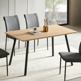 Esstisch Tisch Küchentisch Esszimmertisch | Moderner Esstisch Holz mit schwarzen Metallbeinen & strapazierfähiger Oberfläche, für 4–6 Personen | 140x80x74 cm (LxBxH) | Eiche Dunkel & Eiche Hell