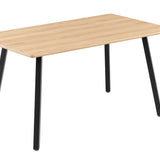 Esstisch Tisch Küchentisch Esszimmertisch | Moderner Esstisch Holz mit schwarzen Metallbeinen & strapazierfähiger Oberfläche, für 4–6 Personen | 140x80x74 cm (LxBxH) | Eiche Dunkel & Eiche Hell