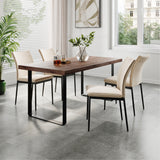 Esszimmerstühle 4er Set Stuhl Küchenstühle Stühle Esszimmer | Gepolstert mit Stoffbezug, schwarzes Metallgestell, modernes Design | 62 x 43 x 85 cm (LxBxH), Sitzhöhe 48 cm