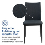 Esszimmerstühle 4er Set Stuhl Küchenstühle Stühle Esszimmer | Gepolstert mit Stoffbezug, schwarzes Metallgestell, modernes Design | 62 x 43 x 85 cm (LxBxH), Sitzhöhe 48 cm