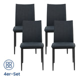 Esszimmerstühle 4er Set Stuhl Küchenstühle Stühle Esszimmer | Gepolstert mit Stoffbezug, schwarzes Metallgestell, modernes Design | 62 x 43 x 85 cm (LxBxH), Sitzhöhe 48 cm