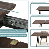 Esstisch ausziehbar, moderner Tisch Küchentisch, mit Klappverlängerung für schnelles Ausziehen von 120 cm auf 160 cm, Esszimmertisch mit Metallbeinen für 4-6 Personen | 120-160x80x75 cm (LxBxH)