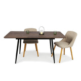 Esstisch ausziehbar, moderner Tisch Küchentisch, mit Klappverlängerung für schnelles Ausziehen von 120 cm auf 160 cm, Esszimmertisch mit Metallbeinen für 4-6 Personen | 120-160x80x75 cm (LxBxH)