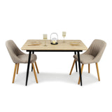 Esstisch ausziehbar, moderner Tisch Küchentisch, mit Klappverlängerung für schnelles Ausziehen von 120 cm auf 160 cm, Esszimmertisch mit Metallbeinen für 4-6 Personen | 120-160x80x75 cm (LxBxH)