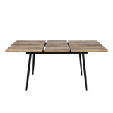 Esstisch ausziehbar, moderner Tisch Küchentisch, mit Klappverlängerung für schnelles Ausziehen von 120 cm auf 160 cm, Esszimmertisch mit Metallbeinen für 4-6 Personen | 120-160x80x75 cm (LxBxH)