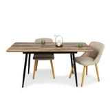 Esstisch ausziehbar, moderner Tisch Küchentisch, mit Klappverlängerung für schnelles Ausziehen von 120 cm auf 160 cm, Esszimmertisch mit Metallbeinen für 4-6 Personen | 120-160x80x75 cm (LxBxH)