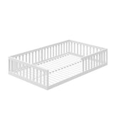 Kinderbett Bodenbett 90x200 | 120x200 | 140x200 cm mit Rausfallschutz & Lattenrost Montessori Bett Bed Gitterbett Kinder Jugendbett Einzelbett optional mit Matratze
