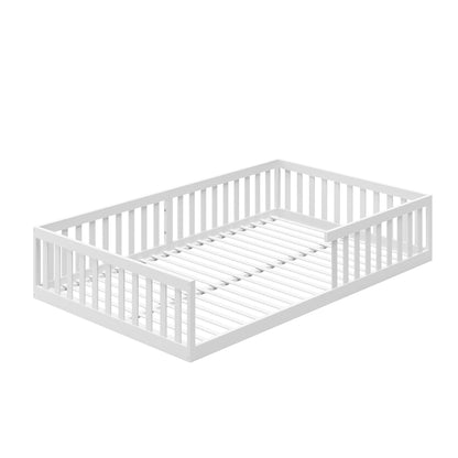 Kinderbett Bodenbett 90x200 | 120x200 | 140x200 cm mit Rausfallschutz & Lattenrost Montessori Bett Bed Gitterbett Kinder Jugendbett Einzelbett optional mit Matratze