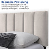 Bett 140x200 und 160x200 cm, Polsterbett mit Lattenrost, Bettgestell 140x200 & 160x200 cm, Doppelbett mit weichem Bezug und gepolstertem Kopfteil mit vertikaler & Kassettensteppung, robustes Gestell, hoher Liegekomfort