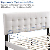 Bett 140x200 und 160x200 cm, Polsterbett mit Lattenrost, Bettgestell 140x200 & 160x200 cm, Doppelbett mit weichem Bezug und gepolstertem Kopfteil mit vertikaler & Kassettensteppung, robustes Gestell, hoher Liegekomfort