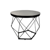 Couchtisch, Wohnzimmertisch, Tisch | 2er Set mit Metallgestell und runder Platte | Beistelltisch modern | 50x44 & 40x37 cm (BxH)