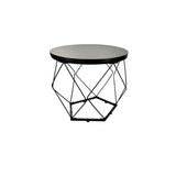 Couchtisch, Wohnzimmertisch, Tisch | 2er Set mit Metallgestell und runder Platte | Beistelltisch modern | 50x44 & 40x37 cm (BxH)