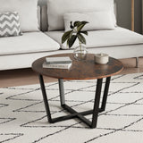 Couchtisch Beistelltisch Wohnzimmertisch Tisch Couch Couchtisch rund Holz | 80x80x47,5 cm (BxTxH)
