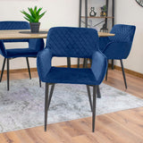 Chaise rembourrée, chaise de salle à manger, chaise de salon, chaise ergonomique matelassée avec revêtement en velours et structure en métal - parfaite pour le salon, le bureau, la chambre à coucher, la salle à manger