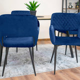 Chaise rembourrée, chaise de salle à manger, chaise de salon, chaise ergonomique matelassée avec revêtement en velours et structure en métal - parfaite pour le salon, le bureau, la chambre à coucher, la salle à manger