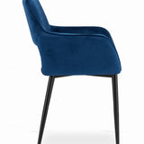 Chaise rembourrée, chaise de salle à manger, chaise de salon, chaise ergonomique matelassée avec revêtement en velours et structure en métal - parfaite pour le salon, le bureau, la chambre à coucher, la salle à manger