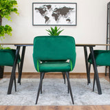 Chaise rembourrée, chaise de salle à manger, chaise de salon, chaise ergonomique matelassée avec revêtement en velours et structure en métal - parfaite pour le salon, le bureau, la chambre à coucher, la salle à manger