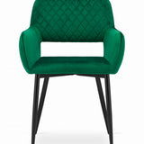 Chaise rembourrée, chaise de salle à manger, chaise de salon, chaise ergonomique matelassée avec revêtement en velours et structure en métal - parfaite pour le salon, le bureau, la chambre à coucher, la salle à manger