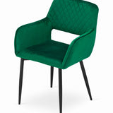 Chaise rembourrée, chaise de salle à manger, chaise de salon, chaise ergonomique matelassée avec revêtement en velours et structure en métal - parfaite pour le salon, le bureau, la chambre à coucher, la salle à manger