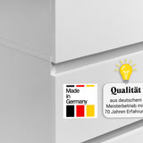 Moderner Kleiderschrank Weiß mit Schubladen | 2-türiger Kleiderschrank Garderobenschrank mit Regalböden, Kleiderstange und 2 Schubladen für Schlafzimmer, Kinderzimmer, Flur | 90x51x182 cm