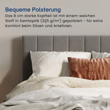 Polsterbett 140x200 & 160x200 cm mit Stauraum und Lattenrost Doppelbett mit hydraulischem Bettkasten Gepolstertes Bett Bed Stauraumbett Stabiler Bettrahmen Samt
