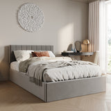 Polsterbett 140x200 & 160x200 cm mit Stauraum und Lattenrost Doppelbett mit hydraulischem Bettkasten Gepolstertes Bett Bed Stauraumbett Stabiler Bettrahmen Samt