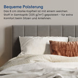 Polsterbett 140x200 & 160x200 cm mit Stauraum und Lattenrost Doppelbett mit hydraulischem Bettkasten Gepolstertes Bett Bed Stauraumbett Stabiler Bettrahmen Samt