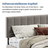 Polsterbett 140x200 & 160x200 cm mit Stauraum und Lattenrost Doppelbett mit hydraulischem Bettkasten Gepolstertes Bett Bed Stauraumbett Stabiler Bettrahmen Samt