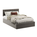 Polsterbett 140x200 & 160x200 cm mit Stauraum und Lattenrost Doppelbett mit hydraulischem Bettkasten Gepolstertes Bett Bed Stauraumbett Stabiler Bettrahmen Samt